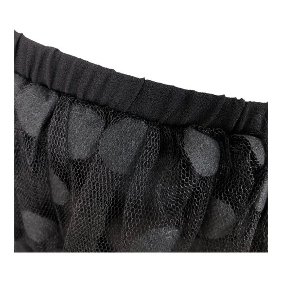 Lucy Paris Black Polka Dot Mesh A-Frame Goth Whimsigoth Fairy Festival Skirt M - Picture 5 of 12